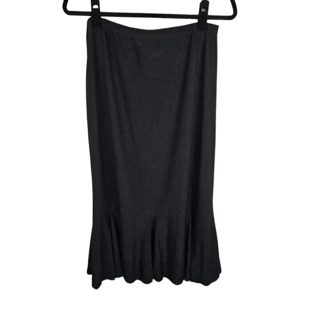 Saint‎ Tropez West Black Poly/spandex elastic waist Skirt Size Large